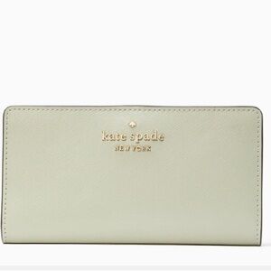 Kate Spade Staci Large Slim Bifold Wallet in Sage
